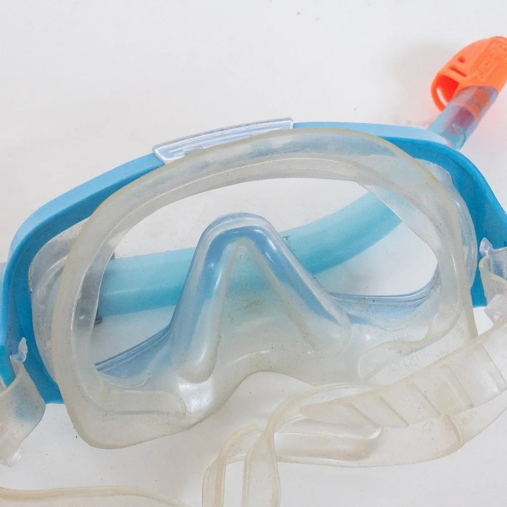 Intex Snorkel Mask Set Unisex OS Blue Polycarbonate Lens Silicone Water Sports